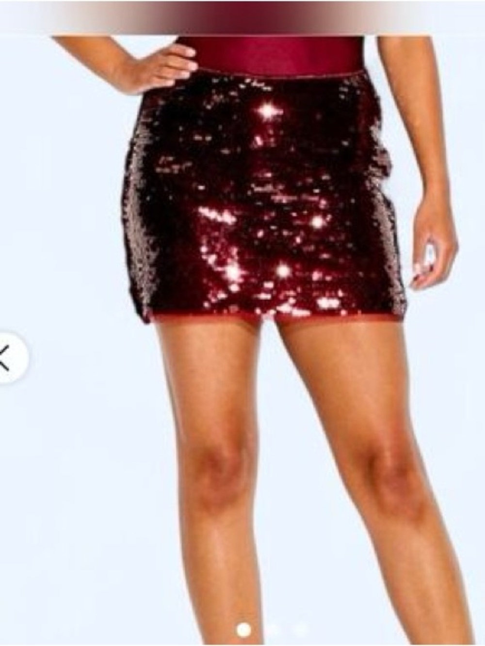 Wild Fable Burgundy Sequin A-Line Mini Skort Size Large